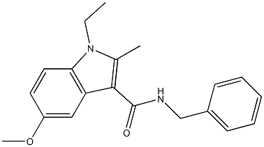 N-benzyl-1-ethyl-5-methoxy-2-methylindole-3-carboxamide Structure