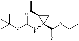 ethyl (1S,2R)-1-{[(tert-butoxy)carbonyl]amino}-2-ethenylcyclopropane-1-carboxylate 구조식 이미지