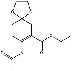 8-ACETYLSULFANYL-1,4-DIOXA-SPIRO[4.5]DEC-7-ENE-7-CARBOXYLIC ACID ETHYL ESTER 구조식 이미지