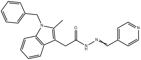 2-(1-benzyl-2-methylindol-3-yl)-N-[(E)-pyridin-4-ylmethylideneamino]acetamide Structure