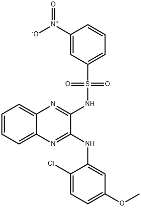 N-(3-(2-chloro-5-methoxyphenylamino)quinoxalin-2-yl)-3-nitrobenzenesulfonamide 구조식 이미지