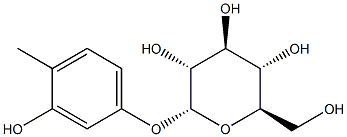 (2R,3R,4S,5S,6R)-2-(3-hydroxy-4-methylphenoxy)-6-(hydroxymethyl)tetrahydro-2H-pyran-3,4,5-triol 구조식 이미지