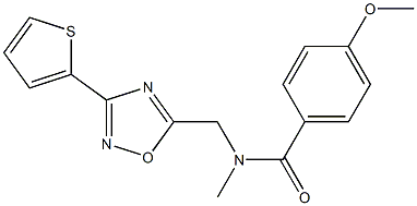 4-methoxy-N-methyl-N-[(3-thiophen-2-yl-1,2,4-oxadiazol-5-yl)methyl]benzamide Structure