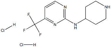 N-(Piperidin-4-yl)-4-(trifluoromethyl)pyrimidin-2-amine dihydrochloride 구조식 이미지