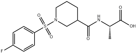 (2S)-2-[[1-(4-fluorophenyl)sulfonylpiperidine-3-carbonyl]amino]propanoic acid 구조식 이미지