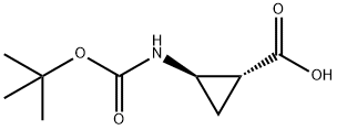 Cyclopropanecarboxylic acid, 2-[[(1,1-dimethylethoxy)carbonyl]amino]-, (1R,2R)- Structure