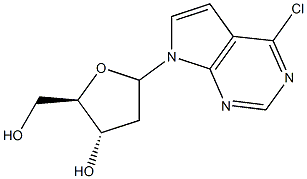 4-Chloro-7-(2-deoxy--D-ribofuranosyl)-7H-pyrrolo[2,3-d]-pyrimidine 구조식 이미지
