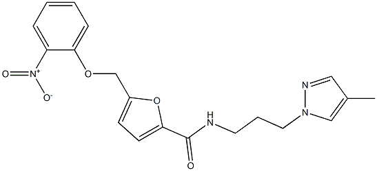 N-[3-(4-methylpyrazol-1-yl)propyl]-5-[(2-nitrophenoxy)methyl]furan-2-carboxamide Structure