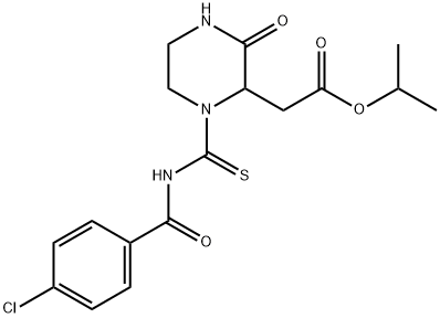 isopropyl (1-{[(4-chlorobenzoyl)amino]carbonothioyl}-3-oxo-2-piperazinyl)acetate Structure