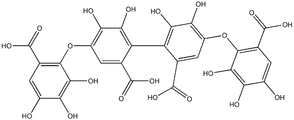 [1,1'-Biphenyl]-2,2'-dicarboxylicacid, 4,4'-bis(6-carboxy-2,3,4-trihydroxyphenoxy)-5,5',6,6'-tetrahydroxy- (9CI) Structure