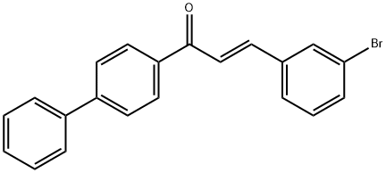 (2E)-1-{[1,1-biphenyl]-4-yl}-3-(3-bromophenyl)prop-2-en-1-one 구조식 이미지