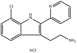 2-[7-chloro-2-(pyridin-2-yl)-1H-indol-3-yl]ethan-1-amine hydrochloride Structure