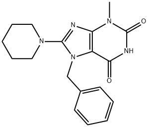 7-benzyl-3-methyl-8-(piperidin-1-yl)-3,7-dihydro-1H-purine-2,6-dione 구조식 이미지