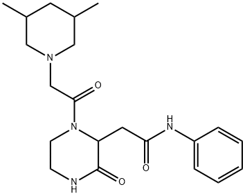 2-{1-[(3,5-dimethylpiperidin-1-yl)acetyl]-3-oxopiperazin-2-yl}-N-phenylacetamide 구조식 이미지