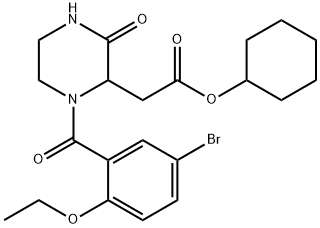 cyclohexyl [1-(5-bromo-2-ethoxybenzoyl)-3-oxo-2-piperazinyl]acetate Structure