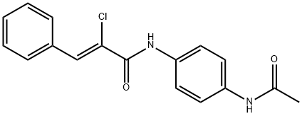 N-[4-(acetylamino)phenyl]-2-chloro-3-phenylacrylamide 구조식 이미지