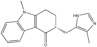 4H-Carbazol-4-one,1,2,3,9-tetrahydro-9-methyl-3-[(4-methyl-1H-imidazol-5-yl)methyl]-, (3R)- Structure