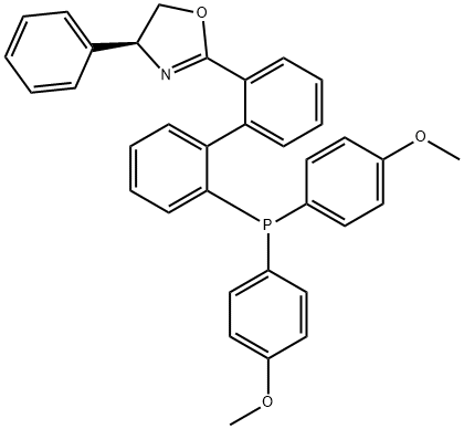 (S)-2-(2'-(bis(4-methoxyphenyl)phosphino)biphenyl-2-yl)-4-phenyl-4,5-dihydrooxazole Structure
