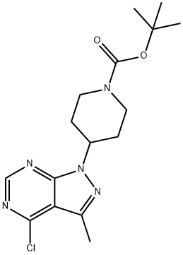 TERT-BUTYL 4-(4-CHLORO-3-METHYL-1H-PYRAZOLO[3,4-D]PYRIMIDIN-1-YL)PIPERIDINE-1-CARBOXYLATE Structure