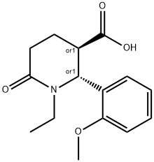 (2R,3R)-1-ethyl-2-(2-methoxyphenyl)-6-oxopiperidine-3-carboxylic acid Structure