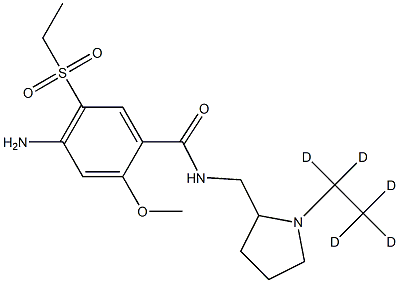 4-amino-5-ethylsulfonyl-2-methoxy-N-[[1-(1,1,2,2,2-pentadeuterioethyl)pyrrolidin-2-yl]methyl]benzamide Structure