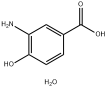 3-Amino-4-hydroxybenzoic Acid Hydrate 구조식 이미지