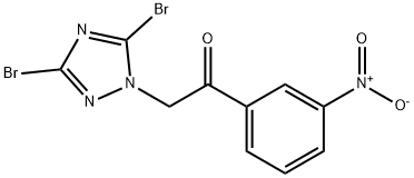 2-(3,5-dibromo-1H-1,2,4-triazol-1-yl)-1-(3-nitrophenyl)ethan-1-one 구조식 이미지