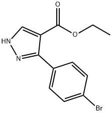 ethyl 5-(4-bromophenyl)-1H-pyrazole-4-carboxylate Structure