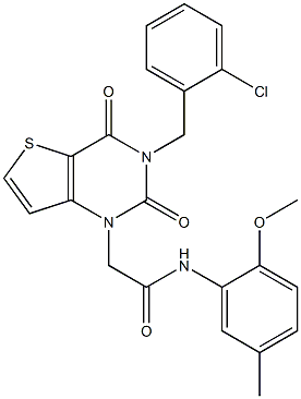 2-[3-[(2-chlorophenyl)methyl]-2,4-dioxothieno[3,2-d]pyrimidin-1-yl]-N-(2-methoxy-5-methylphenyl)acetamide Structure