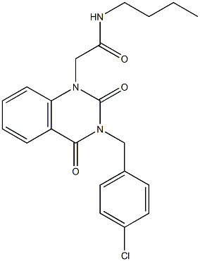 N-butyl-2-[3-[(4-chlorophenyl)methyl]-2,4-dioxoquinazolin-1-yl]acetamide Structure