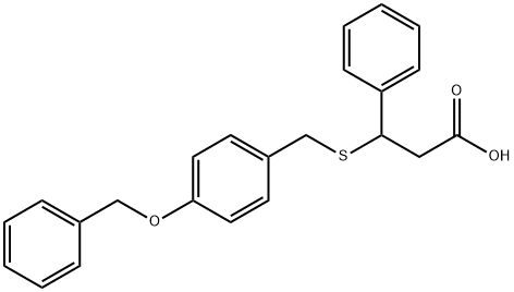 3-({[4-(benzyloxy)phenyl]methyl}sulfanyl)-3-phenylpropanoic acid Structure
