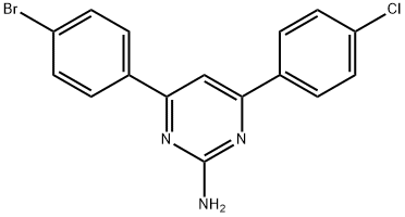 4-(4-bromophenyl)-6-(4-chlorophenyl)pyrimidin-2-amine Structure