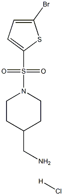 [1-(5-bromothiophen-2-yl)sulfonylpiperidin-4-yl]methanamine:hydrochloride Structure