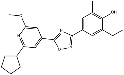 4-(5-(2-cyclopentyl-6-methoxypyridin-4-yl)-1,2,4-oxadiazol-3-yl)-2-ethyl-6-methylphenol Structure