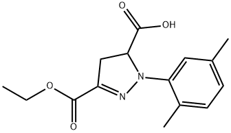 1-(2,5-dimethylphenyl)-3-(ethoxycarbonyl)-4,5-dihydro-1H-pyrazole-5-carboxylic acid Structure