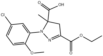 1-(5-chloro-2-methoxyphenyl)-3-(ethoxycarbonyl)-5-methyl-4,5-dihydro-1H-pyrazole-5-carboxylic acid 구조식 이미지