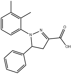 1-(2,3-dimethylphenyl)-5-phenyl-4,5-dihydro-1H-pyrazole-3-carboxylic acid 구조식 이미지