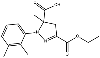 1-(2,3-dimethylphenyl)-3-(ethoxycarbonyl)-5-methyl-4,5-dihydro-1H-pyrazole-5-carboxylic acid 구조식 이미지