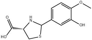 (4S)-2-(3-hydroxy-4-methoxy-phenyl)thiazolidine-4-carboxylic acid 구조식 이미지