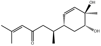 2-Hepten-4-one,6-[(1R,4R,5R)-4,5-dihydroxy-4-methyl-2-cyclohexen-1-yl]-2-methyl-, (6S)- 구조식 이미지