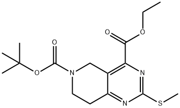 6-TERT-BUTYL 4-ETHYL 2-(METHYLTHIO)-7,8-DIHYDROPYRIDO[4,3-D]PYRIMIDINE-4,6(5H)-DICARBOXYLATE Structure