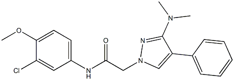 N-(3-chloro-4-methoxyphenyl)-2-[3-(dimethylamino)-4-phenylpyrazol-1-yl]acetamide Structure