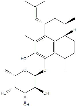 a-L-Galactopyranoside,(3R,7S,9R,9aS)-2,3,7,8,9,9a-hexahydro-5-hydroxy-3,6,9-trimethyl-7-(2-methyl-1-propen-1-yl)-1H-phenalen-4-yl6-deoxy- Structure