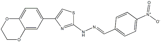 4-(2,3-dihydro-1,4-benzodioxin-6-yl)-N-[(E)-(4-nitrophenyl)methylideneamino]-1,3-thiazol-2-amine Structure