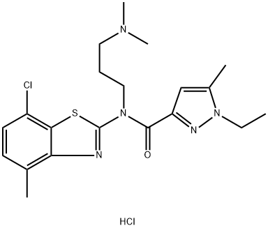 N-(7-chloro-4-methyl-1,3-benzothiazol-2-yl)-N-[3-(dimethylamino)propyl]-1-ethyl-5-methylpyrazole-3-carboxamide:hydrochloride Structure