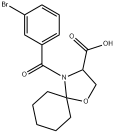 4-(3-bromobenzoyl)-1-oxa-4-azaspiro[4.5]decane-3-carboxylic acid Structure