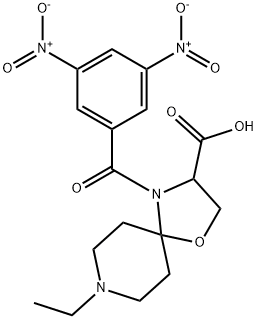 4-(3,5-dinitrobenzoyl)-8-ethyl-1-oxa-4,8-diazaspiro[4.5]decane-3-carboxylic acid Structure