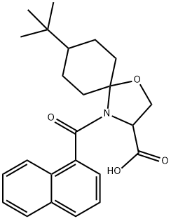 8-tert-butyl-4-(naphthalene-1-carbonyl)-1-oxa-4-azaspiro[4.5]decane-3-carboxylic acid Structure