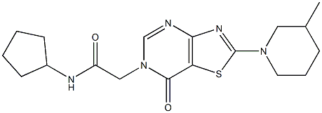 N-cyclopentyl-2-[2-(3-methylpiperidin-1-yl)-7-oxo-[1,3]thiazolo[4,5-d]pyrimidin-6-yl]acetamide Structure