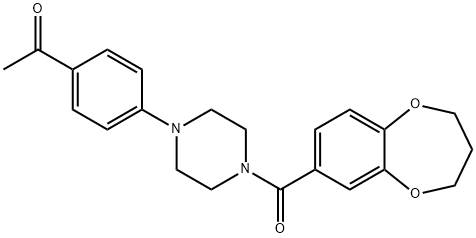 1-(4-(4-(3,4-dihydro-2H-benzo[b][1,4]dioxepine-7-carbonyl)piperazin-1-yl)phenyl)ethan-1-one Structure